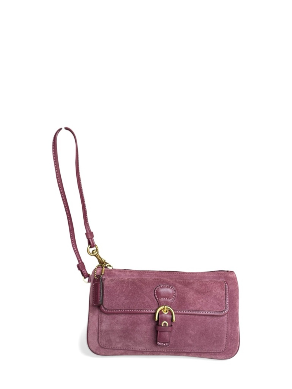 🆕 Coach Soho Vintage Suede Wristlet Mini Bag Purple - Picture 3 of 6